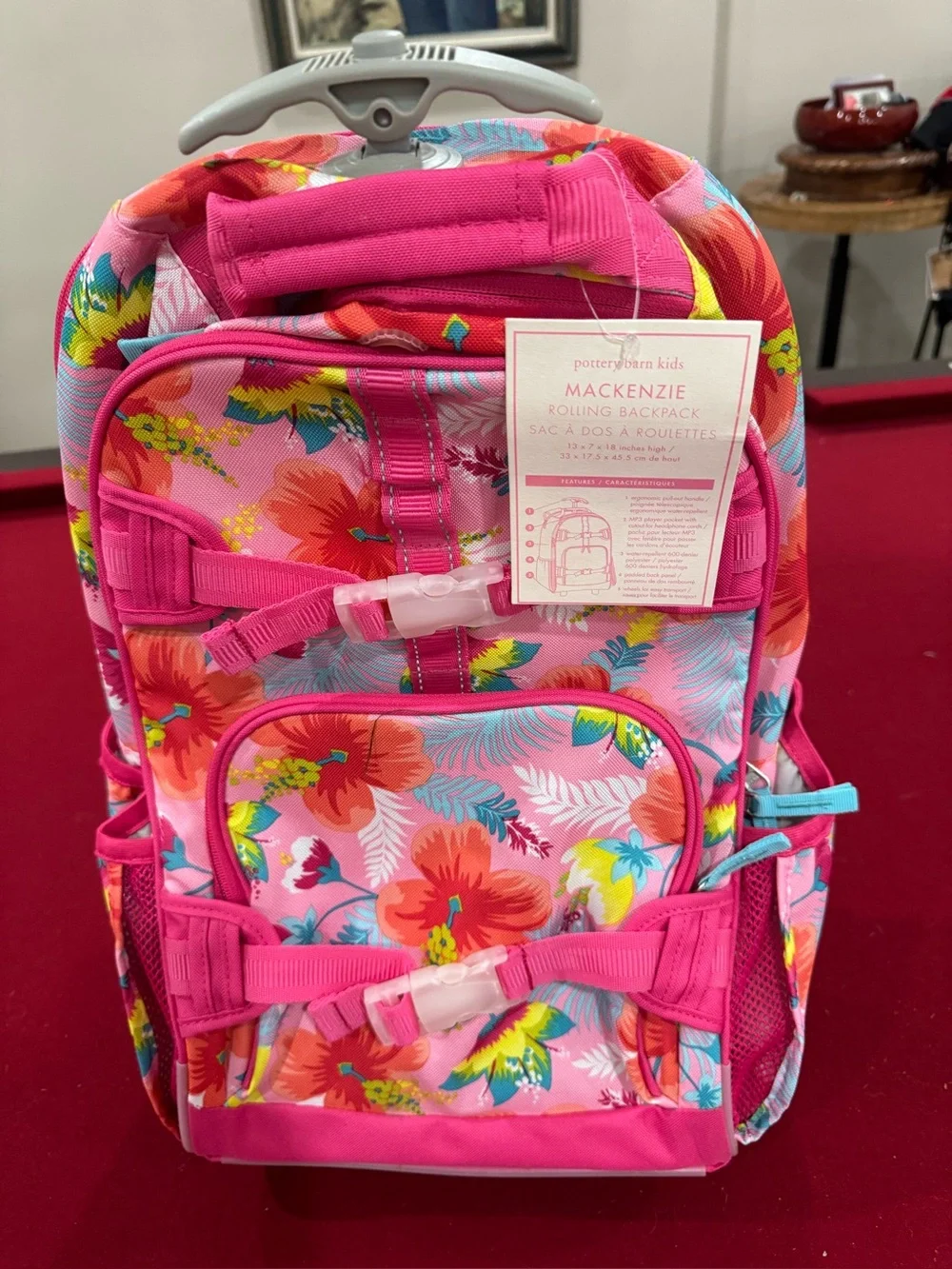 Lilly Pulitzer x Pottery Barn Kids Mackenzie Rolling Backpack - Pink Floral